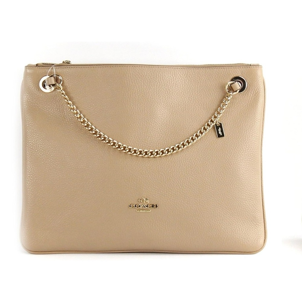 Coach Pebbled Leather Tan Convertible Hippie Crossbody